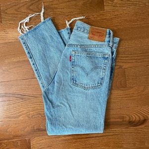 Levi 501 distressed jeans